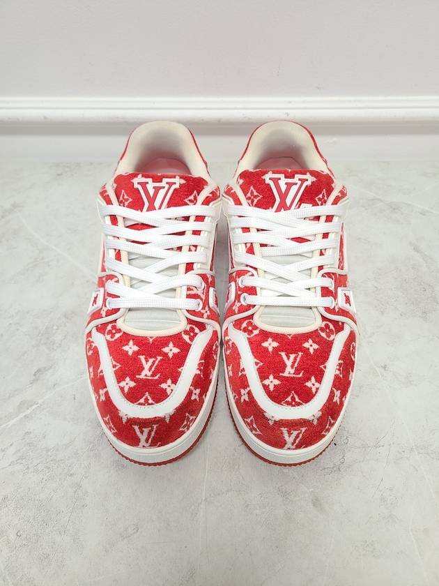 Red Monogram Velvet Trainer Sneakers 6 - LOUIS VUITTON - BALAAN 5