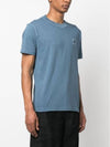 Organic Cotton Short Sleeve T-Shirt Avio Blue - STONE ISLAND - BALAAN 4