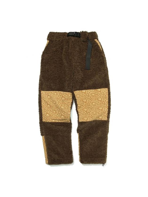 Paisley Patch Sherpa Fleece Pants Khaki - OGARP - BALAAN 1