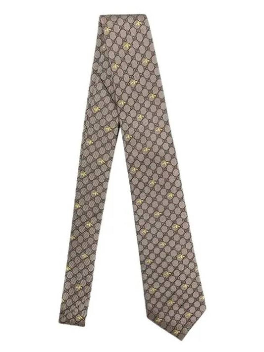 Interlocking GG Pattern Bee Print Tie Beigle - GUCCI - BALAAN 2