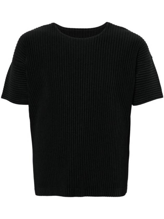 Pleated Short Sleeve T-Shirt Black - ISSEY MIYAKE - BALAAN 2