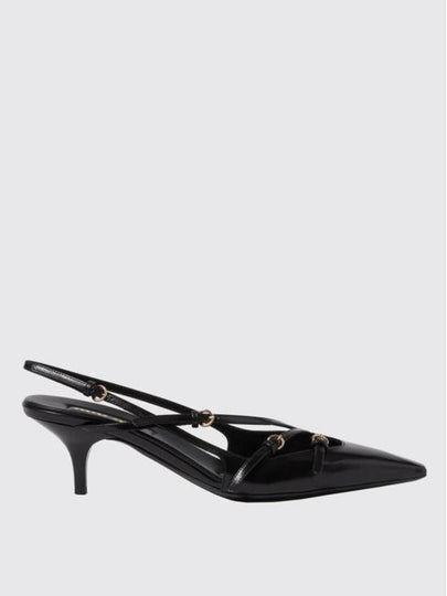 Brushed Leather Slingback Chambray Buckles Black - MIU MIU - BALAAN 2