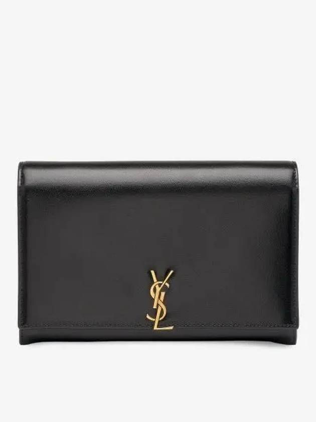 Monogram Chain Glossy Leather Shoulder Bag Black - SAINT LAURENT - BALAAN 2