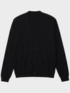 Cashmere Layered Mock Neck Cardigan Knit Top Black - NOIRER - BALAAN 4