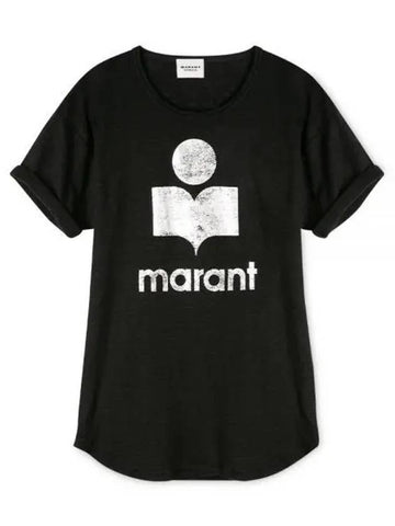 Women s Etoile Coldy Black Short Sleeve T Shirt TS0004FA A1N10E 01BK 1156239 - ISABEL MARANT - BALAAN 1