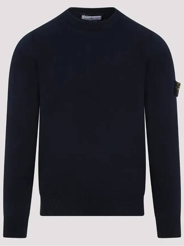 Crewneck Soft Cotton Knit Top Navy - STONE ISLAND - BALAAN 2