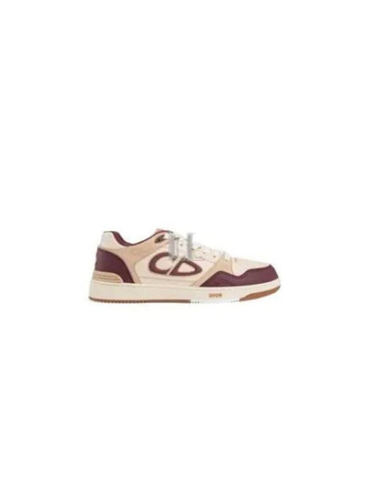 B57 Cream Smooth Calfskin Low Top Sneakers Red - DIOR - BALAAN 2