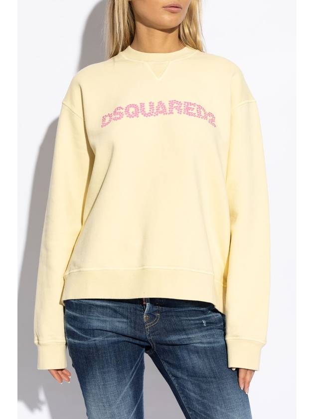 Dsquared2 Sweatshirt With Logo, Women's, Yellow - DSQUARED2 - BALAAN 3