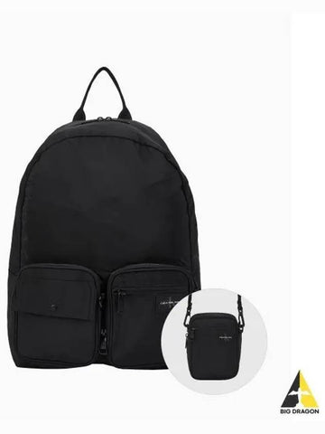 JEANS Unisex Black CKJ Packable Backpack HH4108 UB1 - CALVIN KLEIN - BALAAN 1