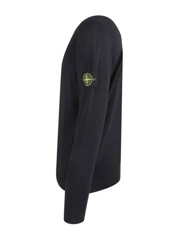 Wappen Patch Round Cotton Knit Top Navy - STONE ISLAND - BALAAN 6