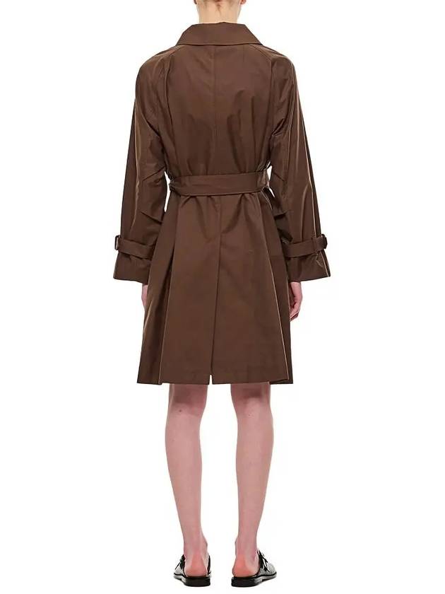 Titrench Water Repellent Double Breasted Button Trench Coat Brown - MAX MARA - BALAAN 3