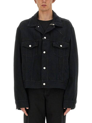 Buttoned Denim Jacket Black - MAISON MARGIELA - BALAAN 1