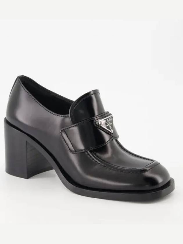 Brushed Leather Loafers Pumps Black - PRADA - BALAAN 2