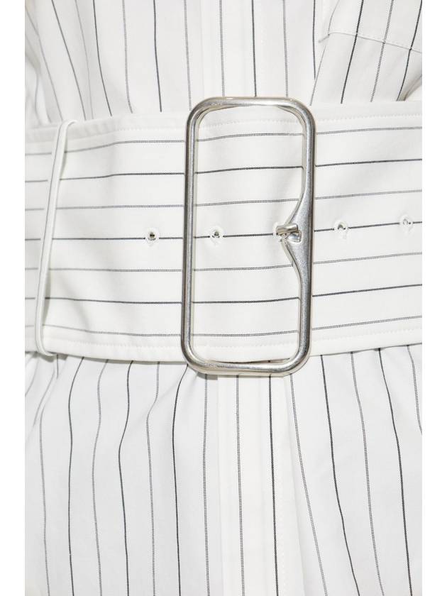 Burberry Shirt With Wide Belt, Women's, White - BURBERRY - BALAAN 5