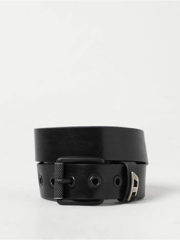 B-Dave Logo Loop Leather Belt Black - DIESEL - BALAAN 2