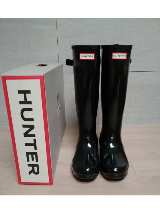Original Back Adjustable Glossy Rain Boots Black W ORG ADJUST GLOSS WFT1001RGL - HUNTER - BALAAN 1