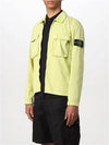 Front Pocket Wappen Patch Overshirt Zip-Up Jacket Lemon - STONE ISLAND - BALAAN 6