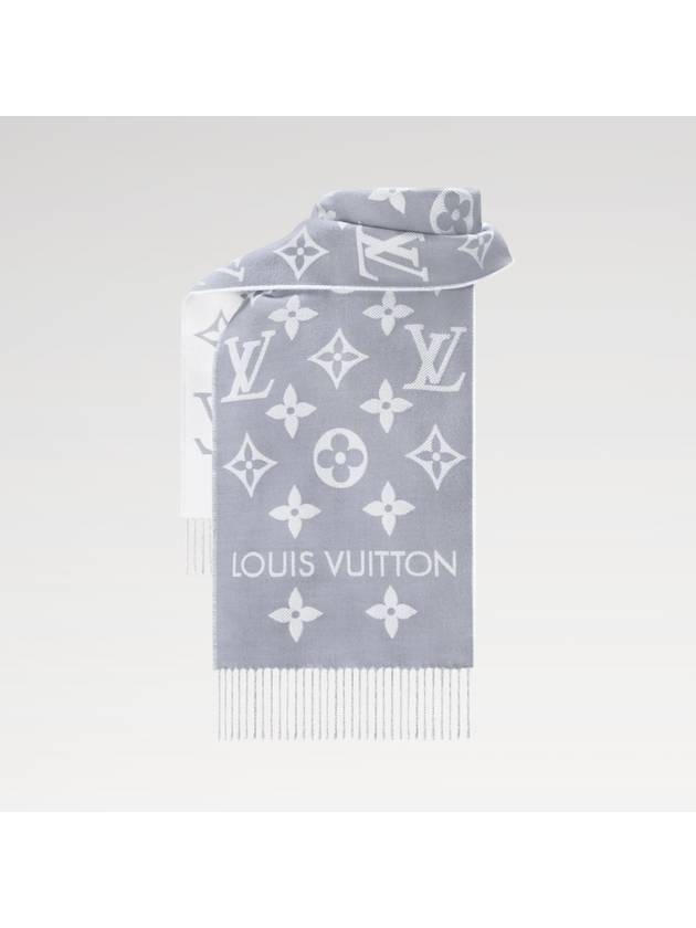 LV Essential Monogram Wool Scarf Light Grey - LOUIS VUITTON - BALAAN 3