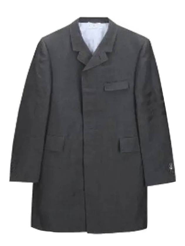 4 Bar Stripe Crispy Linen Jacket Gray - THOM BROWNE - BALAAN.