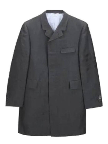 4 Bar Stripe Crispy Linen Jacket Grey - THOM BROWNE - BALAAN 1