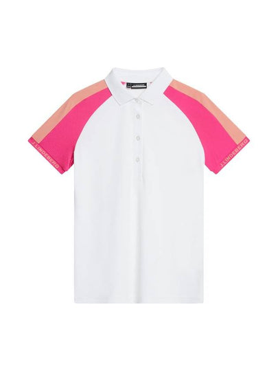 Perinne Short Sleeve Polo Shirt Fuchsia Purple White - J.LINDEBERG - BALAAN 2