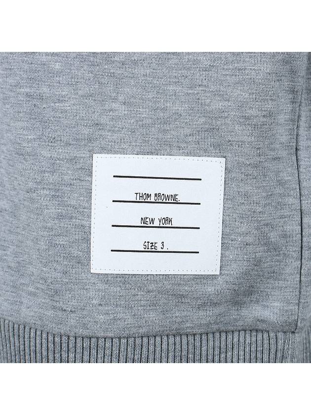 Logo Tab RWB Stripe Trimming Knit Top Grey - THOM BROWNE - BALAAN 7