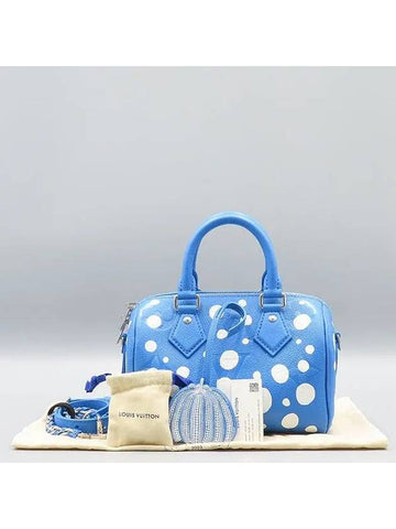 M46425 Blue White x Yayoi Kusama Bandouli re Speedy 20 Tote Bag Shoulder Strap 2WAY - LOUIS VUITTON - BALAAN 1