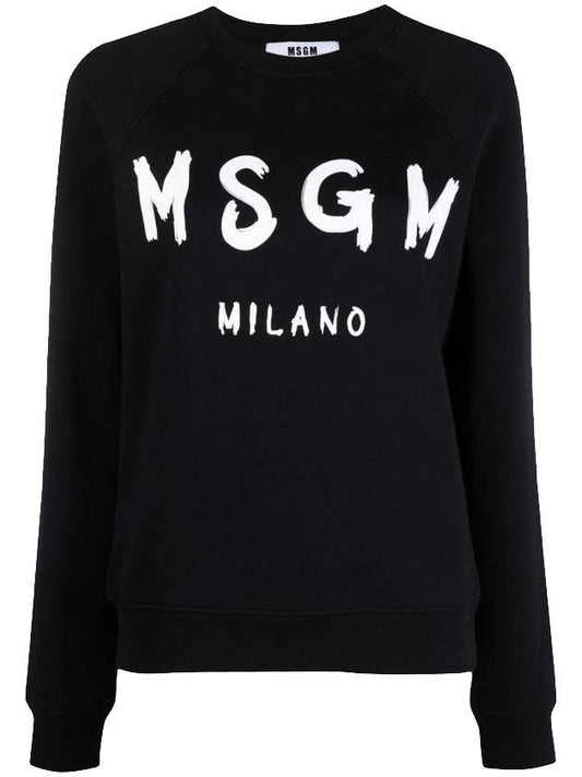 Women's Logo Sweatshirt Black - MSGM - BALAAN 1