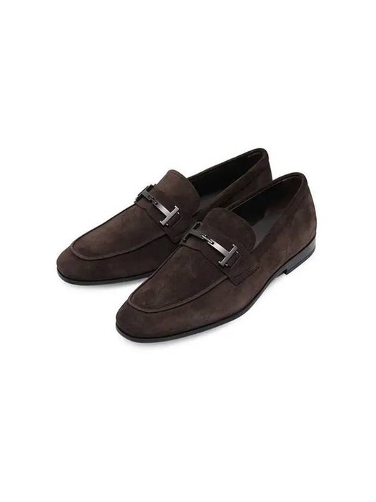 Men's Rubber Sole Suede Classic Loafers Dark Brown XXM51B0HG70 RE0 S800 - TOD'S - BALAAN 1