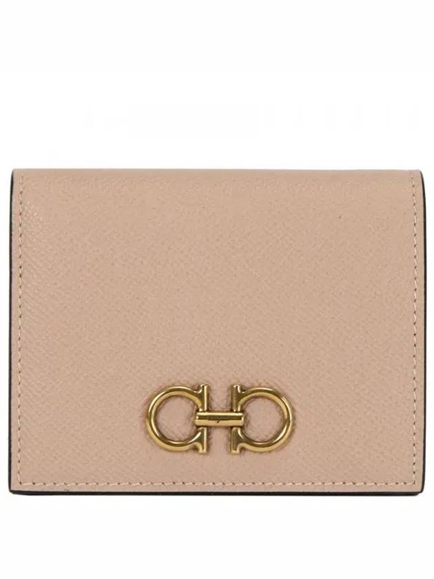 Gancini Compact Half Wallet Pink - SALVATORE FERRAGAMO - BALAAN 2