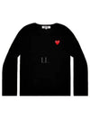 Red Heart Crew Neck Knit Top P1 N068 1 Black - COMME DES GARCONS - BALAAN 2