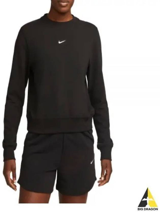 Dri Fit One Crew Neck French Terry Crop Sweatshirt Black - NIKE - BALAAN 2