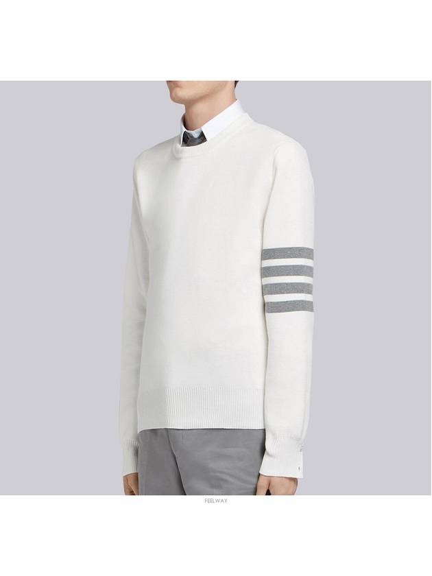 4 Bar Armband Milano Stitch Knit Top White - THOM BROWNE - BALAAN 3