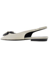 Anais Slingback Flats In Smooth And Patent Leather Ivory - SAINT LAURENT - BALAAN 4