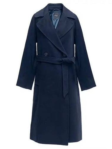 Regina wool coat navy RESINA 010 - MAX MARA - BALAAN 1