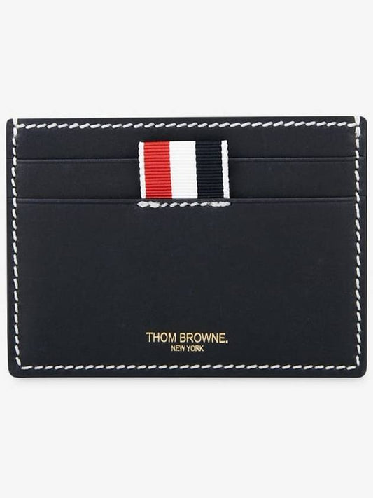 Stitched Vacchetta Card Wallet Navy - THOM BROWNE - BALAAN 2