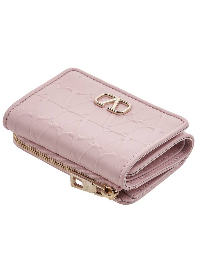 Twill Iconograph Half Wallet Rose - VALENTINO - BALAAN 5