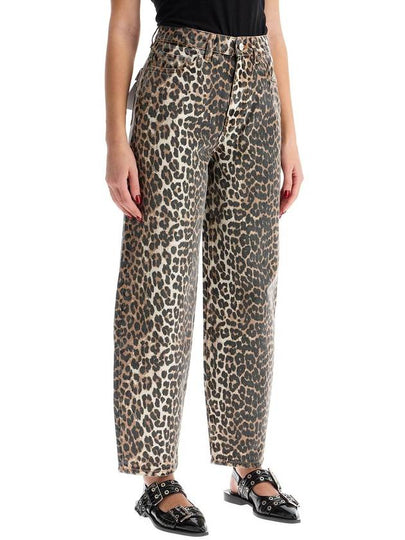 leopard print barrel jeans - GANNI - BALAAN 2