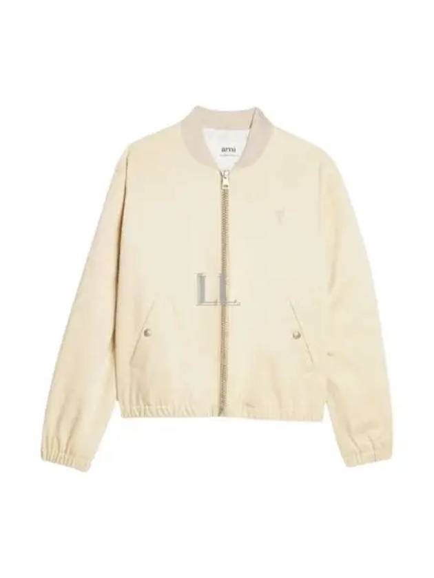 Zip-Up Blouson Jacket Ivory - AMI - BALAAN 2