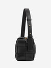 Brick Cassette Intrecciato Shoulder Bag Black - BOTTEGA VENETA - BALAAN 3