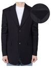 Men's Single Breasted Mohair Wool Jacket Black UGI215 12I1 F0002 - PRADA - BALAAN 2