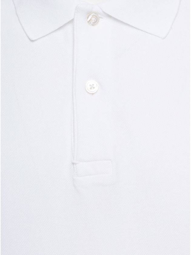 Men's Classic Tennis Short Sleeve Polo Shirt White - TOM FORD - BALAAN 4