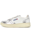 Men's Medalist Leather Low Top Sneakers Silver - AUTRY - BALAAN 5