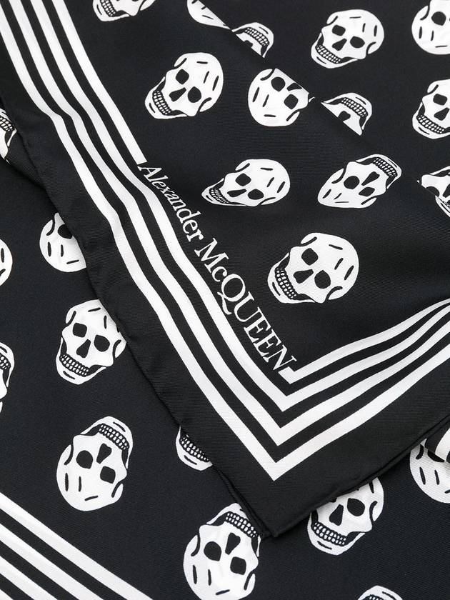 Skull Print Silk Scarf Black - ALEXANDER MCQUEEN - BALAAN 4