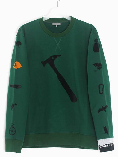 18FW Velvet Hammer Point Sweatshirt Dark Green RMJE0052 44 - LANVIN - BALAAN 1