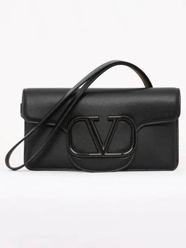 V Logo Clutch Bag Black - VALENTINO - BALAAN 2