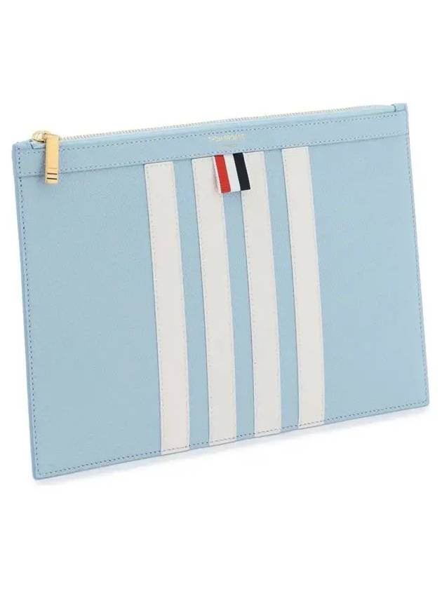 4-Bar Leather Clutch Bag Blue - THOM BROWNE - BALAAN 4