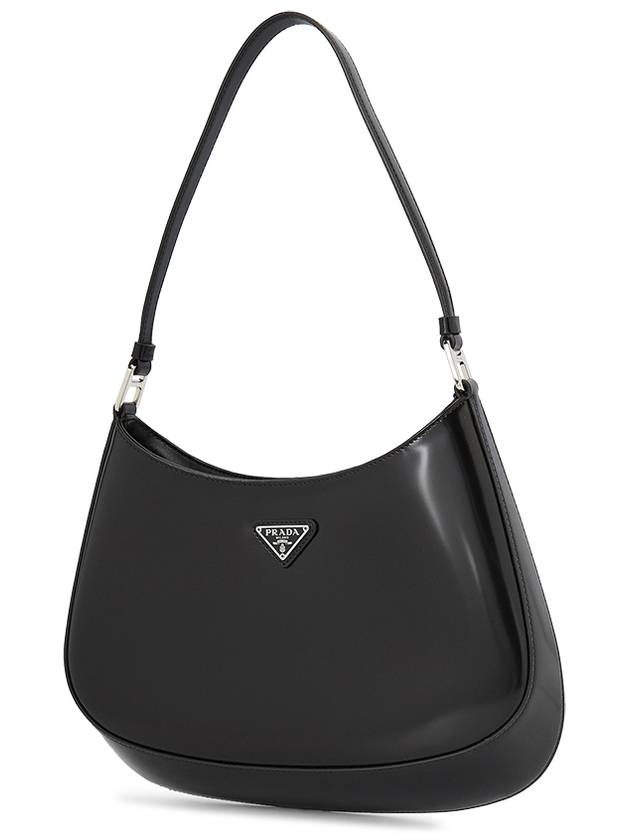 Triangular Logo Cleo Brushed Leather Shoulder Bag Black - PRADA - BALAAN 3