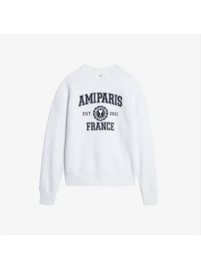 Logo Print Sweatshirt White - AMI - BALAAN 2