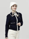 Doyou Know MC Women s Piping Color Scheme Shirt Collar Double sided Tissue Navy Thick Cardigan DO6242KT20 - DOYOUKNOWMC GOLF WEAR - BALAAN 3